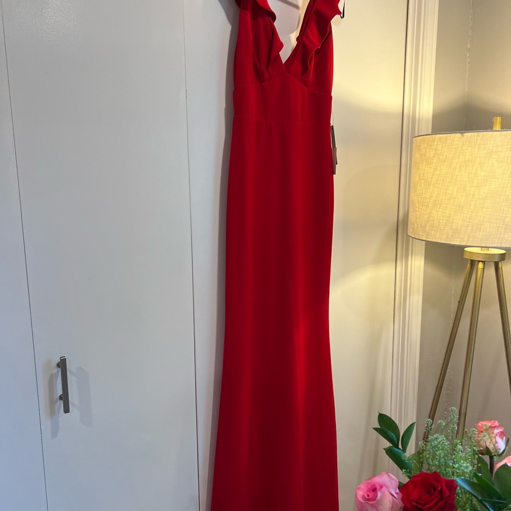 Lulus Red Perfect Opportunity Ruffle Maxi Dress - Small New with Tags - Picture 6 of 16